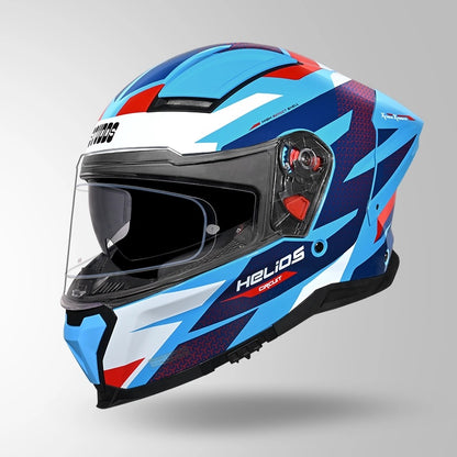 STUDDS Helios Circuit D2 Glossy Finish Full Face Pinlock and Antifog ISI and DOT Certified Helmet with Dual Visor