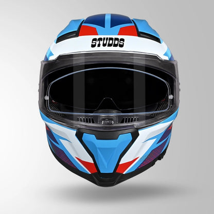 STUDDS Helios Circuit D2 Glossy Finish Full Face Pinlock and Antifog ISI and DOT Certified Helmet with Dual Visor