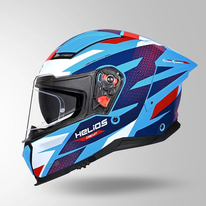 STUDDS Helios Circuit D2 Glossy Finish Full Face Pinlock and Antifog ISI and DOT Certified Helmet with Dual Visor
