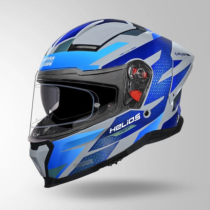 STUDDS Helios Circuit D2 Glossy Finish Full Face Pinlock and Antifog ISI and DOT Certified Helmet with Dual Visor