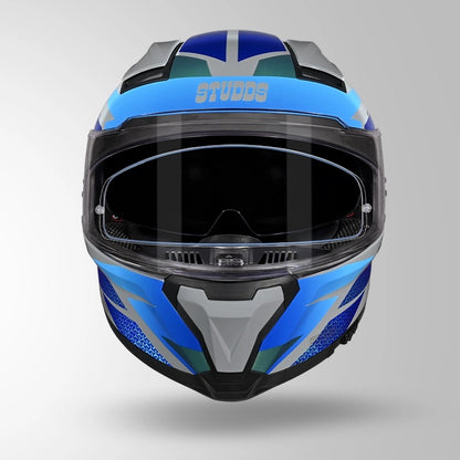 STUDDS Helios Circuit D2 Glossy Finish Full Face Pinlock and Antifog ISI and DOT Certified Helmet with Dual Visor
