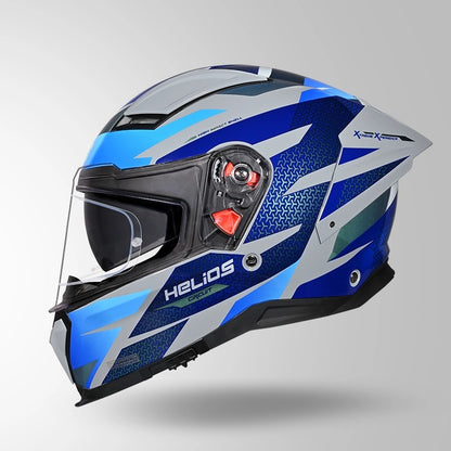 STUDDS Helios Circuit D2 Glossy Finish Full Face Pinlock and Antifog ISI and DOT Certified Helmet with Dual Visor