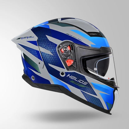 STUDDS Helios Circuit D2 Glossy Finish Full Face Pinlock and Antifog ISI and DOT Certified Helmet with Dual Visor