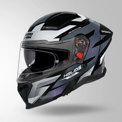 STUDDS Helios Circuit D2 Glossy Finish Full Face Pinlock and Antifog ISI and DOT Certified Helmet with Dual Visor