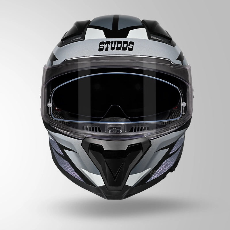 GUB STUDDS Helios Circuit D2 Glossy Finish Full Face Pinlock and Antifog ISI and DOT Certified Helmet with Dual Visor