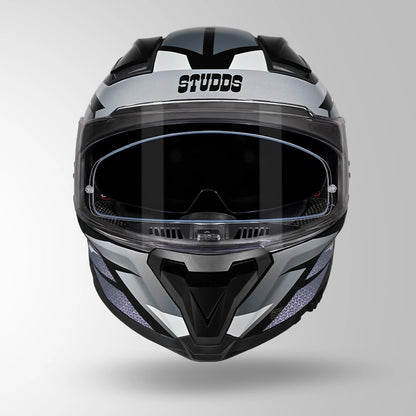 STUDDS Helios Circuit D2 Glossy Finish Full Face Pinlock and Antifog ISI and DOT Certified Helmet with Dual Visor