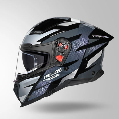 STUDDS Helios Circuit D2 Glossy Finish Full Face Pinlock and Antifog ISI and DOT Certified Helmet with Dual Visor