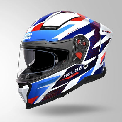 STUDDS Helios Circuit D2 Glossy Finish Full Face Pinlock and Antifog ISI and DOT Certified Helmet with Dual Visor