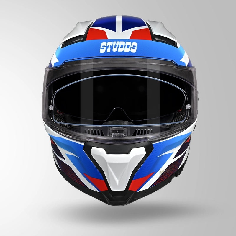 GUB STUDDS Helios Circuit D2 Glossy Finish Full Face Pinlock and Antifog ISI and DOT Certified Helmet with Dual Visor