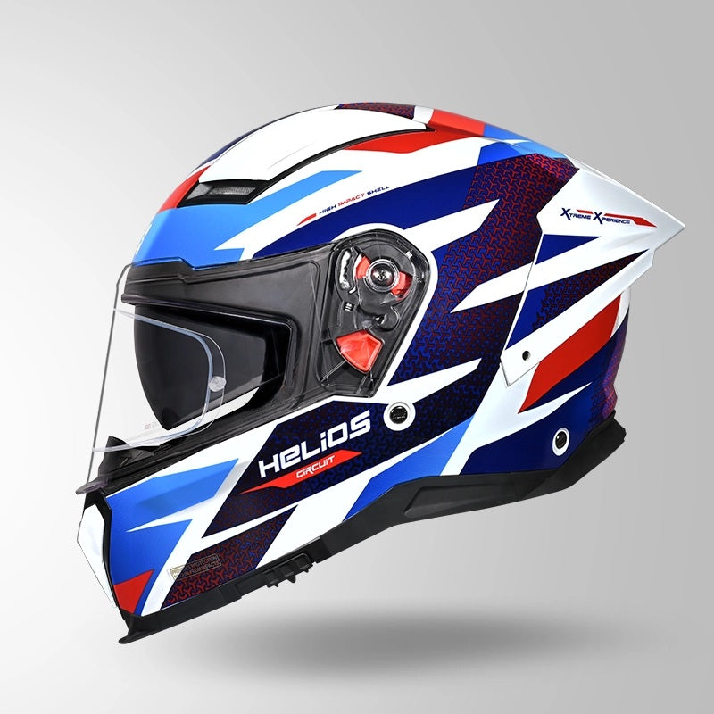 GUB STUDDS Helios Circuit D2 Glossy Finish Full Face Pinlock and Antifog ISI and DOT Certified Helmet with Dual Visor