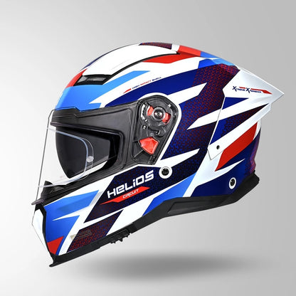 STUDDS Helios Circuit D2 Glossy Finish Full Face Pinlock and Antifog ISI and DOT Certified Helmet with Dual Visor