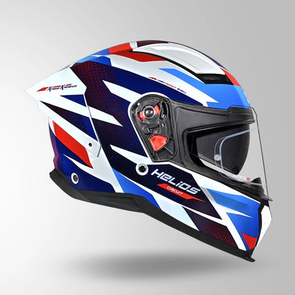 STUDDS Helios Circuit D2 Glossy Finish Full Face Pinlock and Antifog ISI and DOT Certified Helmet with Dual Visor