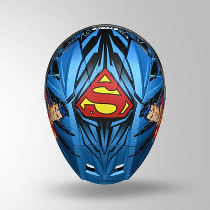 STUDDS Helios Superman Edition Matte Finish Full Face Pinlock and Antifog ISI and DOT Certified Helmet with Dual Visor