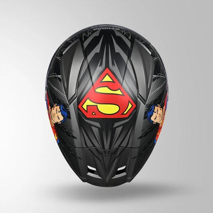 STUDDS Helios Superman Edition Matte Finish Full Face Pinlock and Antifog ISI and DOT Certified Helmet with Dual Visor