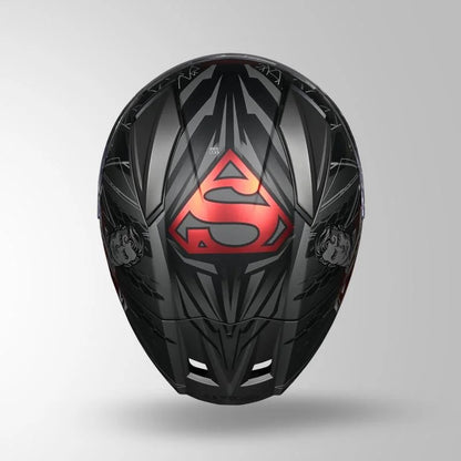 STUDDS Helios Superman Edition Matte Finish Full Face Pinlock and Antifog ISI and DOT Certified Helmet with Dual Visor