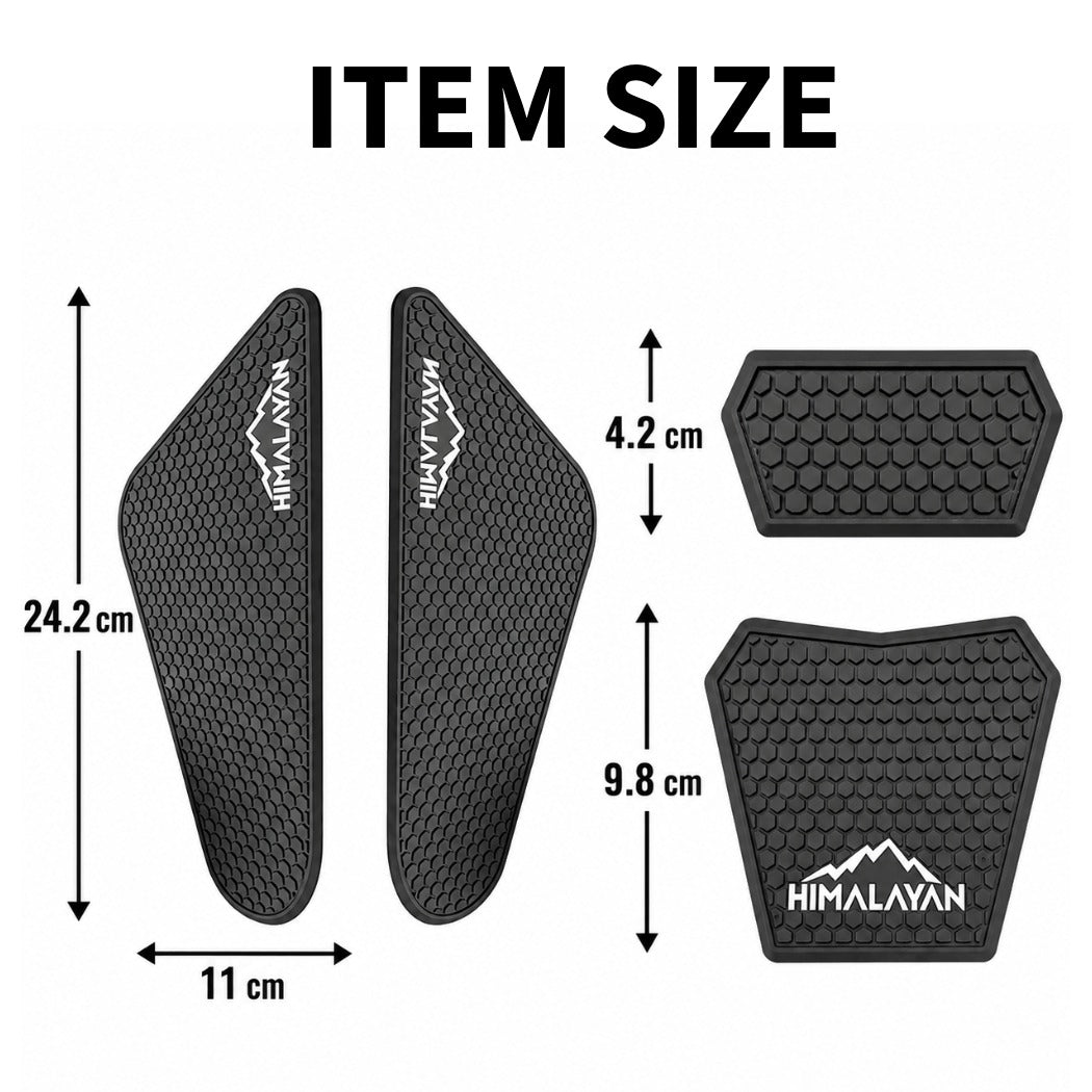 Fuel Tank Pad Sticker for RE Himalayan 450 (2024-2026) | Anti-Slip Side Tank Grip Protector Decal | Scratch Resistant Rubber Fuel Tank Protection Sticker | Black