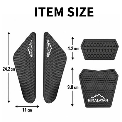 Fuel Tank Pad Sticker for RE Himalayan 450 (2024-2026) | Anti-Slip Side Tank Grip Protector Decal | Scratch Resistant Rubber Fuel Tank Protection Sticker | Black