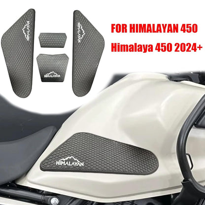 Fuel Tank Pad Sticker for RE Himalayan 450 (2024-2026) | Anti-Slip Side Tank Grip Protector Decal | Scratch Resistant Rubber Fuel Tank Protection Sticker | Black
