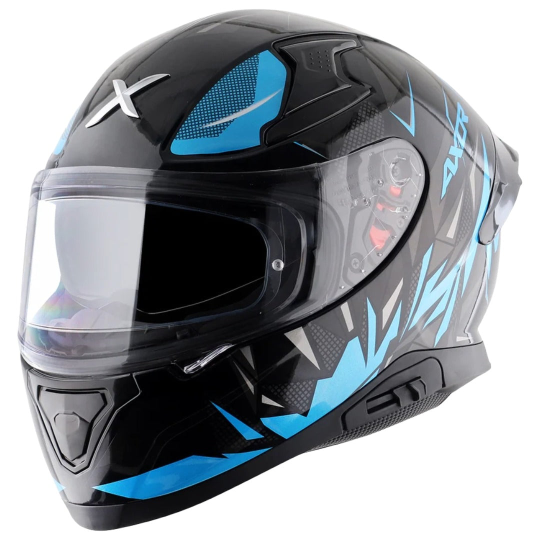 Axor Apex Hunter ISI ECE DOT Certified Full Face Dual Visor Helmet For Men And Women With Pinlock Fitted Outer Clear Visor And Inner Smoke Sun Visor