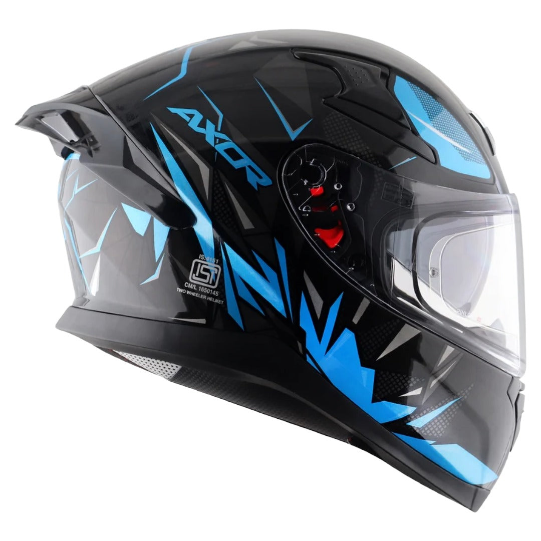 Axor Apex Hunter ISI ECE DOT Certified Full Face Dual Visor Helmet For Men And Women With Pinlock Fitted Outer Clear Visor And Inner Smoke Sun Visor