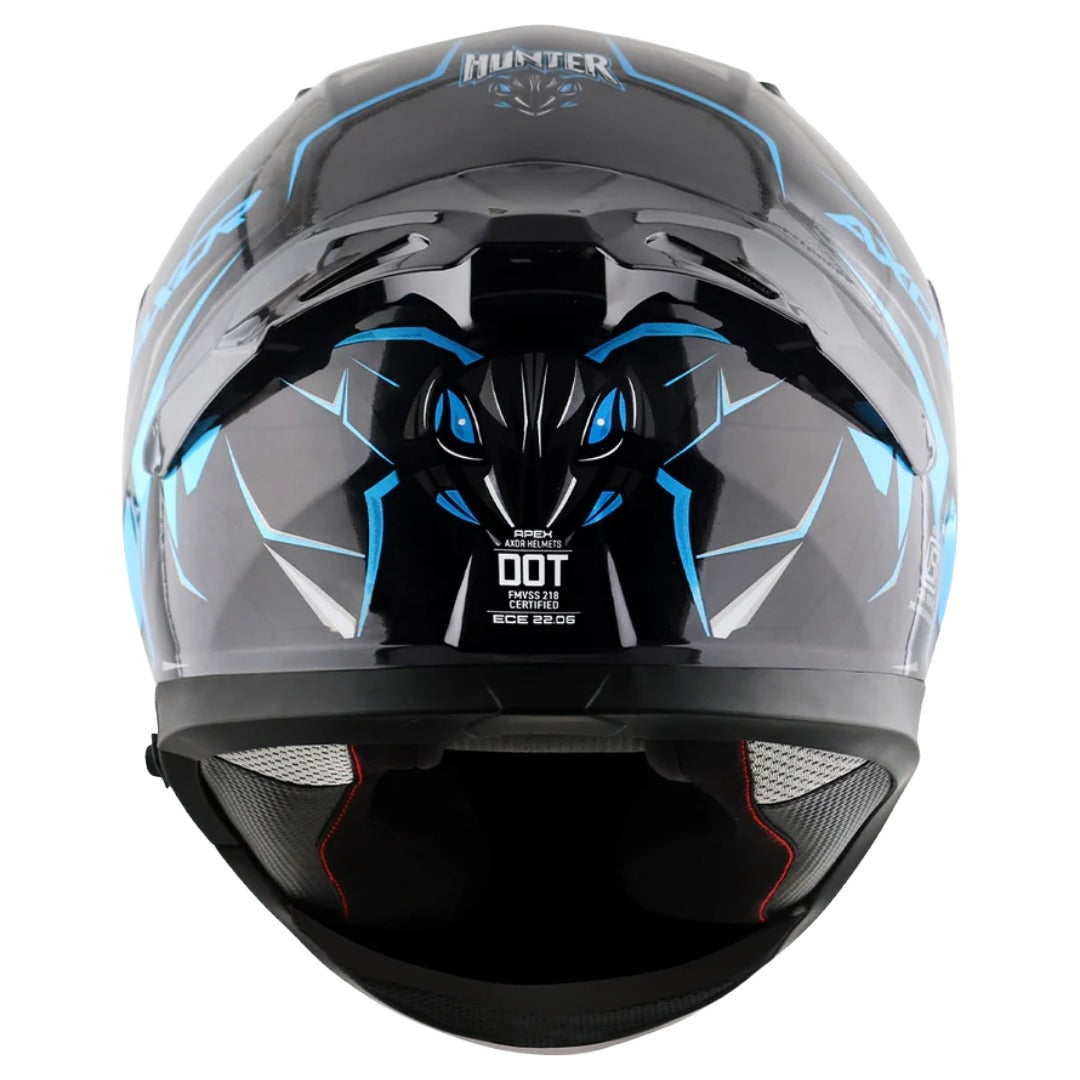 Axor Apex Hunter ISI ECE DOT Certified Full Face Dual Visor Helmet For Men And Women With Pinlock Fitted Outer Clear Visor And Inner Smoke Sun Visor