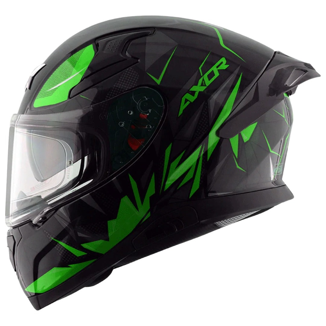 Axor Apex Hunter ISI ECE DOT Certified Full Face Dual Visor Helmet For Men And Women With Pinlock Fitted Outer Clear Visor And Inner Smoke Sun Visor