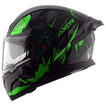 Axor Apex Hunter ISI ECE DOT Certified Full Face Dual Visor Helmet For Men And Women With Pinlock Fitted Outer Clear Visor And Inner Smoke Sun Visor