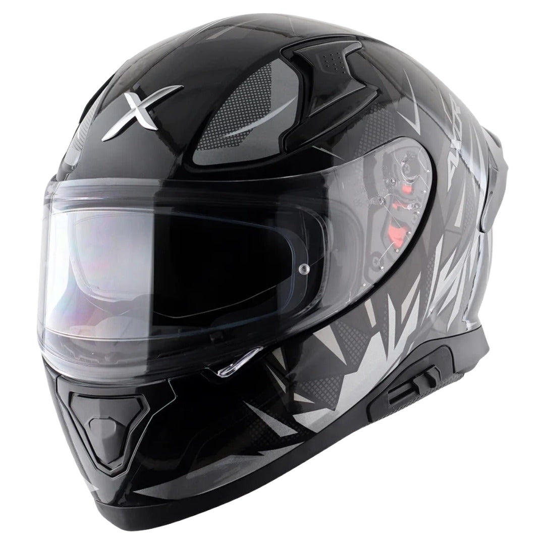 Axor Apex Hunter ISI ECE DOT Certified Full Face Dual Visor Helmet For Men And Women With Pinlock Fitted Outer Clear Visor And Inner Smoke Sun Visor