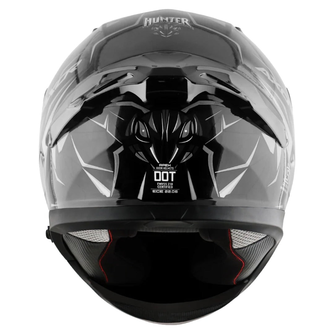 Axor Apex Hunter ISI ECE DOT Certified Full Face Dual Visor Helmet For Men And Women With Pinlock Fitted Outer Clear Visor And Inner Smoke Sun Visor