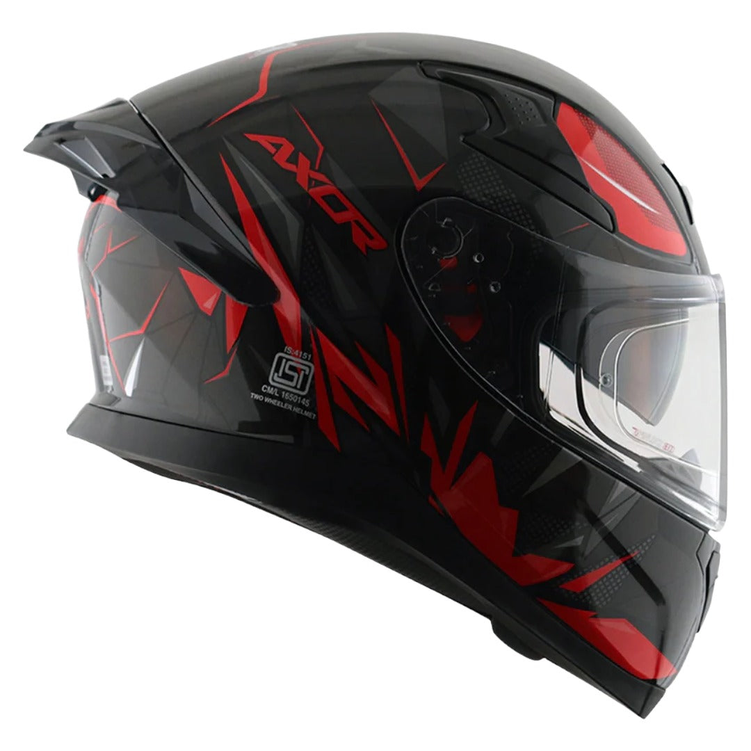 Axor Apex Hunter ISI ECE DOT Certified Full Face Dual Visor Helmet For Men And Women With Pinlock Fitted Outer Clear Visor And Inner Smoke Sun Visor