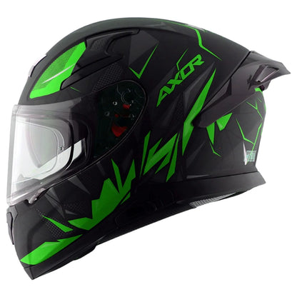 Axor Apex Hunter ISI ECE DOT Certified Full Face Dual Visor Helmet For Men And Women With Pinlock Fitted Outer Clear Visor And Inner Smoke Sun Visor