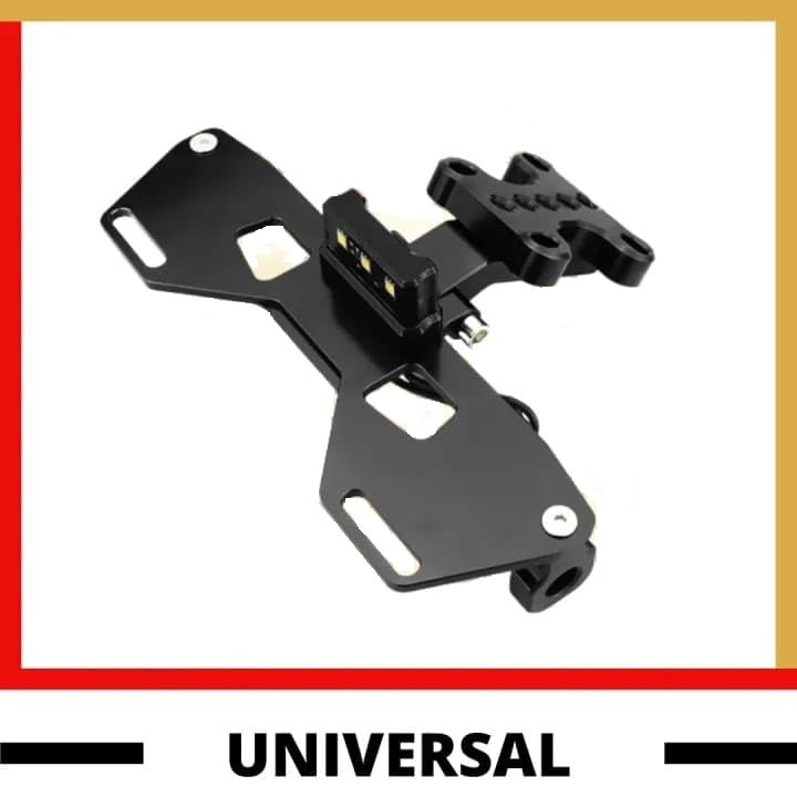 GUB CNC Aluminum Imported License Plate Holder with LED Tail Tidy Black Number Plate, Black