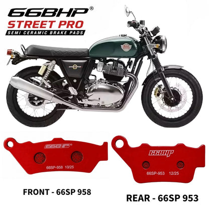 66BHP Semi-Ceramic Brake Pads for Royal Enfield Interceptor 650