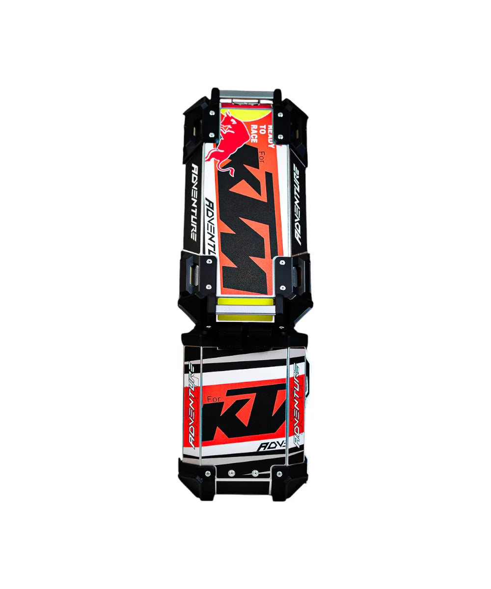 Premium Aluminum KTM Graphics Top Box & Panniers