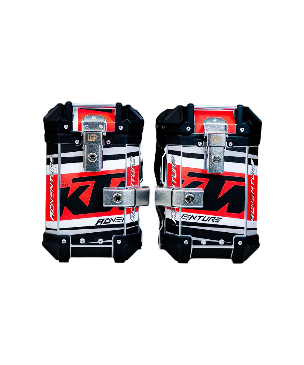 Premium Aluminum KTM Graphics Top Box & Panniers
