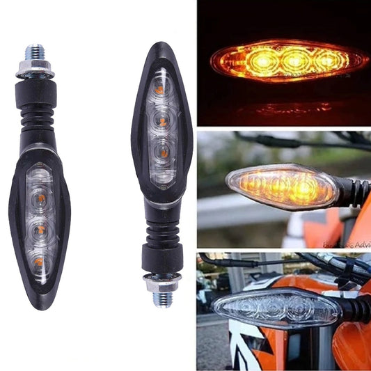 LGP Universal Sleek Amber Improved 3 LED Turn Signal Indicator Light Lamp for All Yamaha Bikes, (Set of 2)
