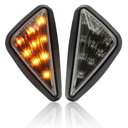 LGP Yellow Flush Mount Smoked 9 LED Turn Signal Light Bike Indicator Lights Motorcycle, 12V DC Motorcycle Indicators For CBR 150 250, YZF R15 V3 V2, Pack Of 2