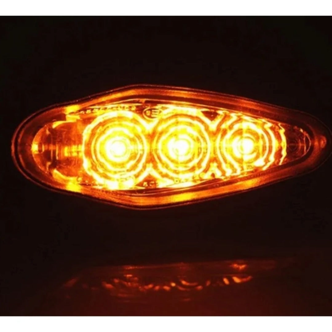 LGP Universal Sleek Amber Improved 3 LED Turn Signal Indicator Light Lamp for All Yamaha Bikes, (Set of 2)
