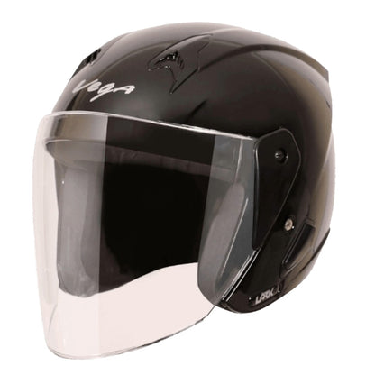 Vega Lark ISI Certified Lightweight Open Face Helmet for Men and Women with Long Clear Visor