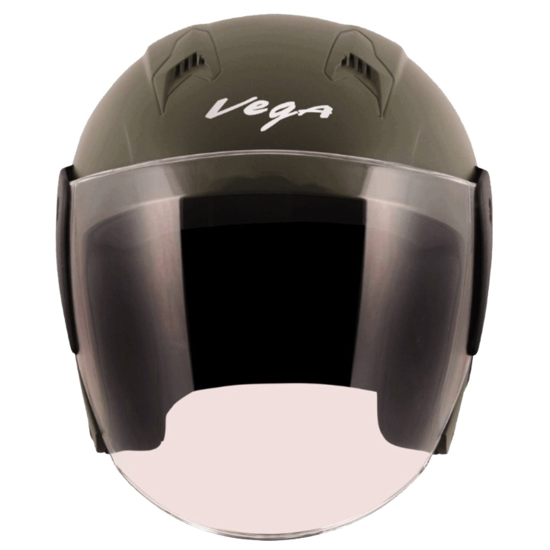 GUB Vega Lark ISI Certified Lightweight Open Face Helmet for Men and Women with Long Clear Visor