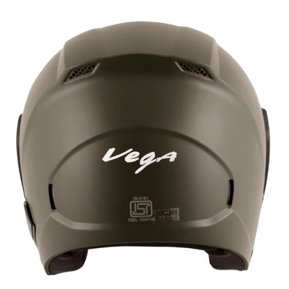 Vega Lark ISI Certified Lightweight Open Face Helmet for Men and Women with Long Clear Visor