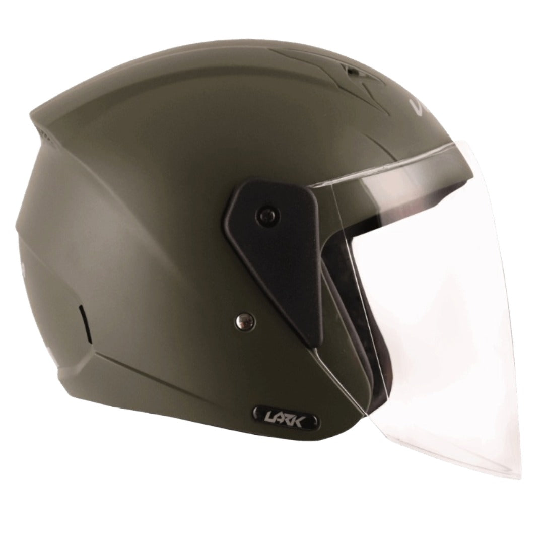 GUB Vega Lark ISI Certified Lightweight Open Face Helmet for Men and Women with Long Clear Visor