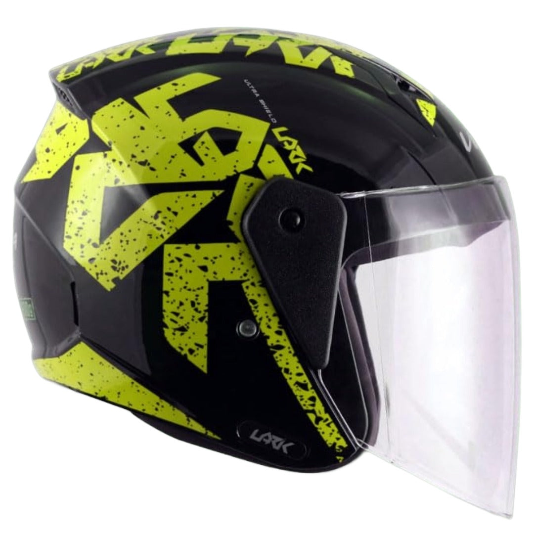 GUB Vega Lark Victor ISI Certified Matt Finish Lightweight Open Face Helmet for Men and Women with Long Clear Visor
