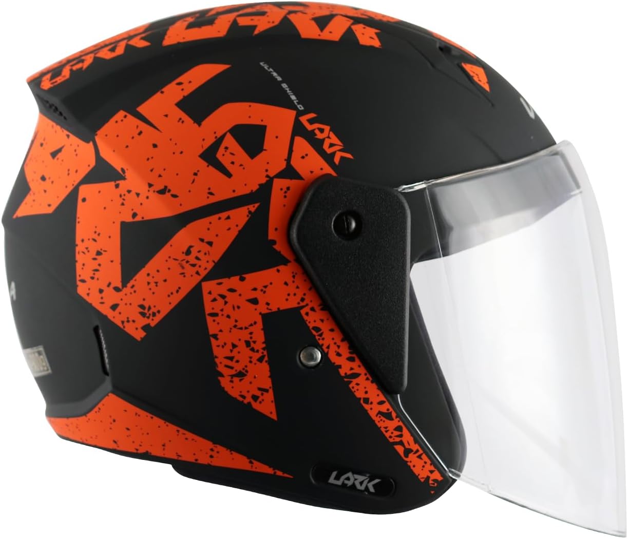 GUB Vega Lark Victor ISI Certified Matt Finish Lightweight Open Face Helmet for Men and Women with Long Clear Visor