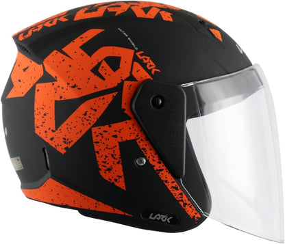 Vega Lark Victor ISI Certified Matt Finish Lightweight Open Face Helmet for Men and Women with Long Clear Visor