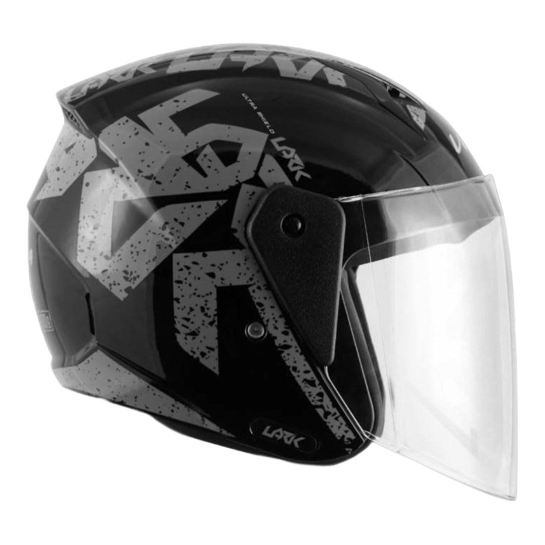 GUB Vega Lark Victor ISI Certified Matt Finish Lightweight Open Face Helmet for Men and Women with Long Clear Visor