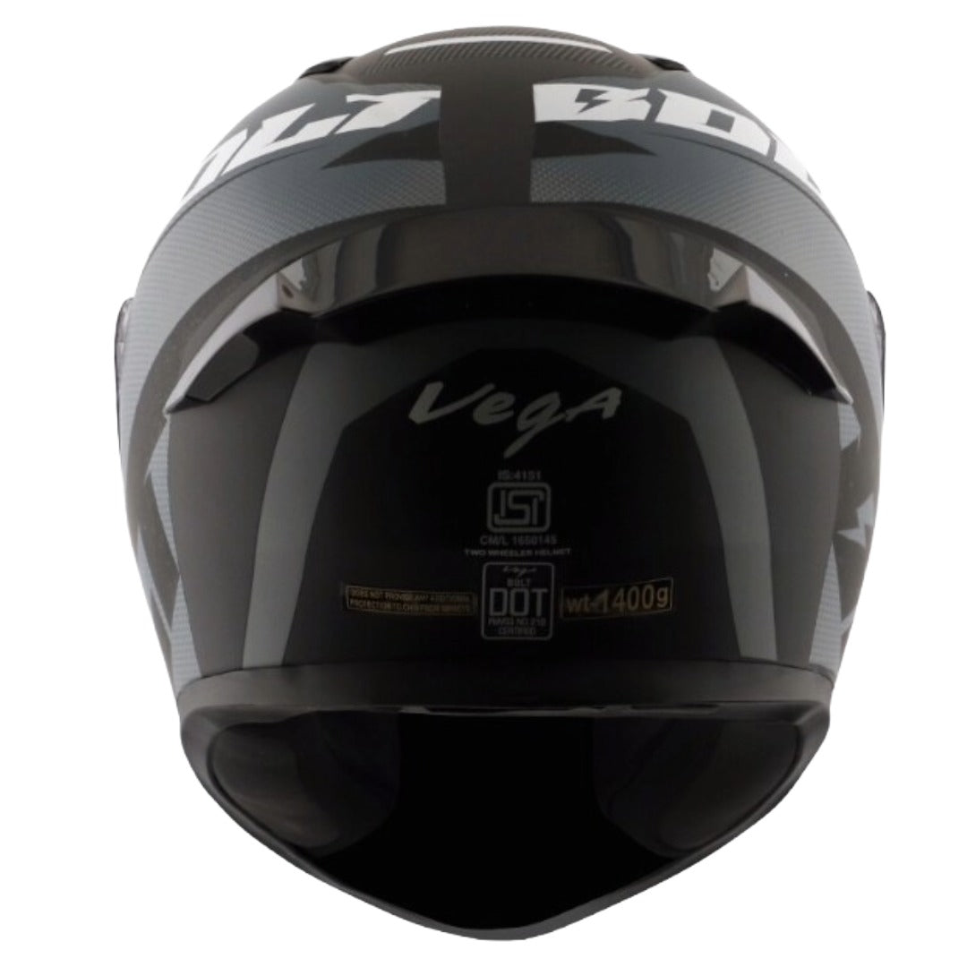 Vega Bolt Macho Black Grey Helmet
