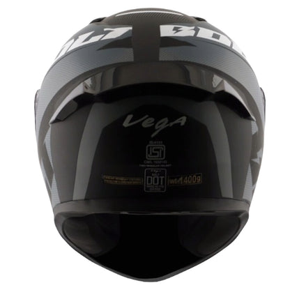 Vega Bolt Macho Black Grey Helmet