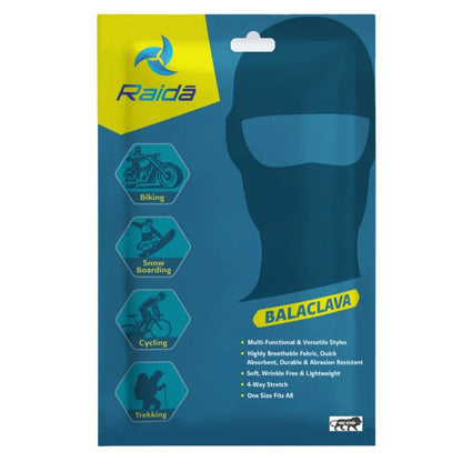 Raida Touring Balaclava | Perfect for Winter Rides | Sweat Absorbent | Stay Warm | Quick Dry, BLACK