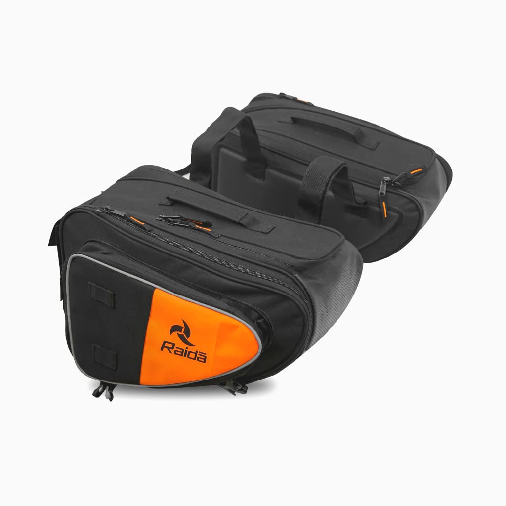 GUB Raida Polyester V50 Motorcycle Saddle Bag | Fits Almost All Bikes | Rain Cover Included